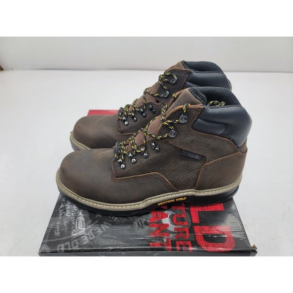 W10847 Mens Boots Wolverine Waterproof Steel Toe Alloy Brown Leather Sz 10.5 M - Picture 7 of 11